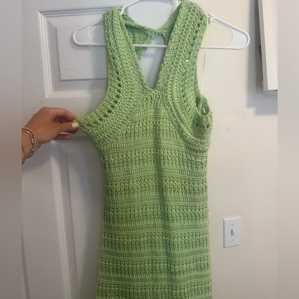 Vici Green Crochet dress